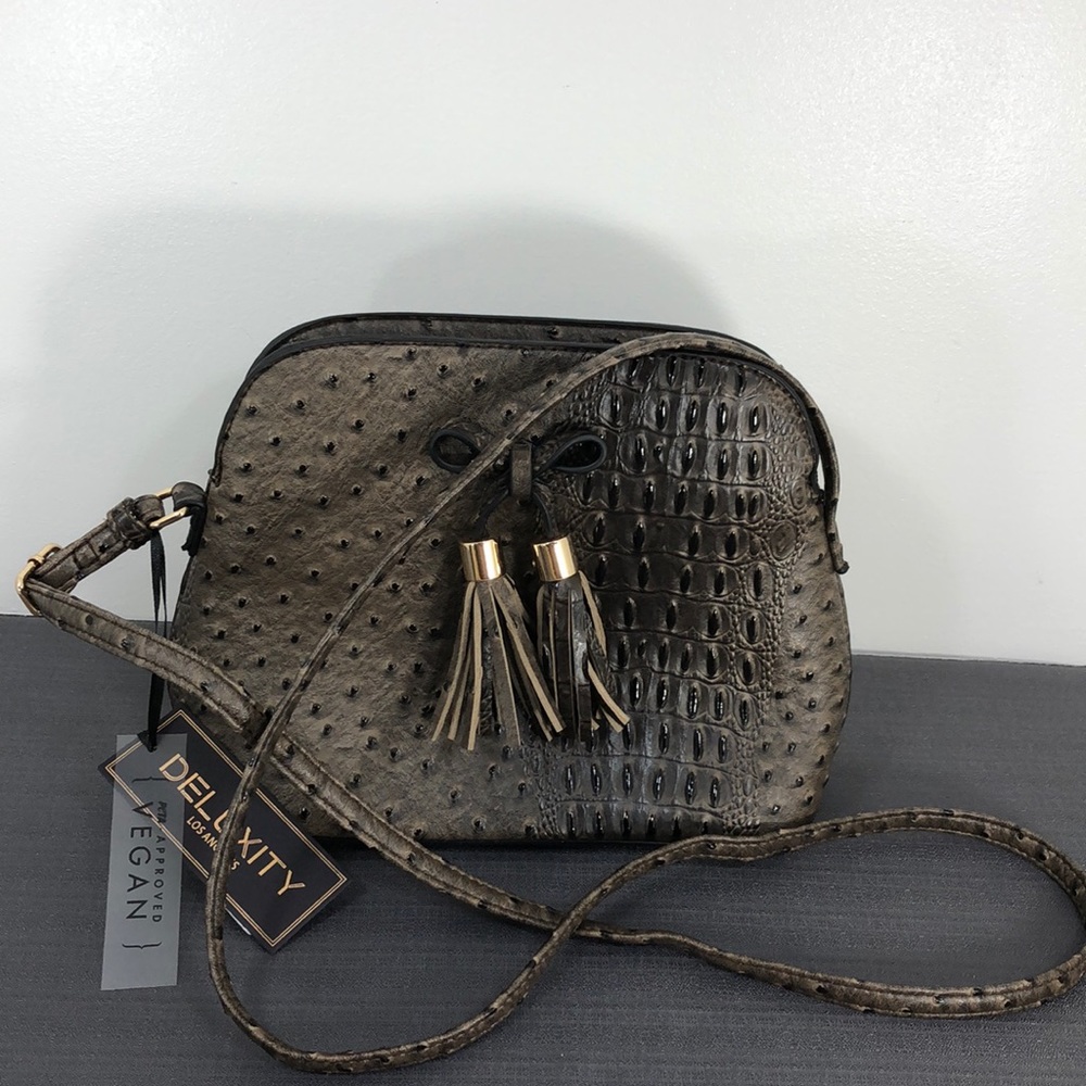 Deluxity Crossbody Purse Bag Brown Vegan Approved